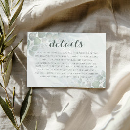 Boho Green Eucalyptus Wedding Details  Tilläggskort