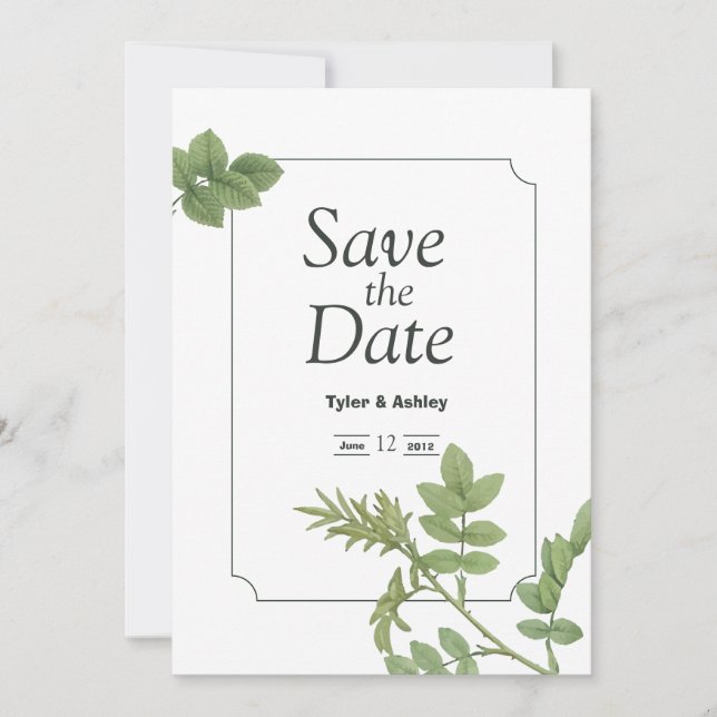 Boho Green Mint Elegant Wedding  Invitation Inbjudningar (Framsida)