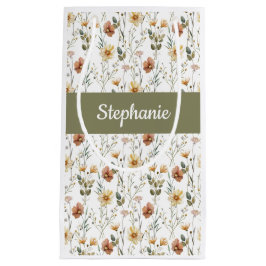 Boho Green Wildflower Watercolor Monogram