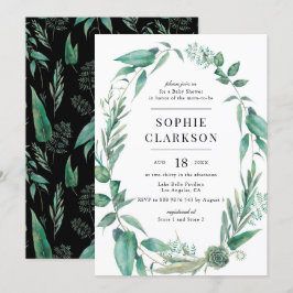 Boho Greenery and Succulents WandeBaby Shower Inbjudningar