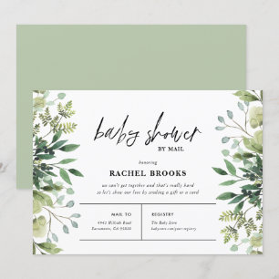 Boho Greenery Baby Shower by Mail Inbjudningar