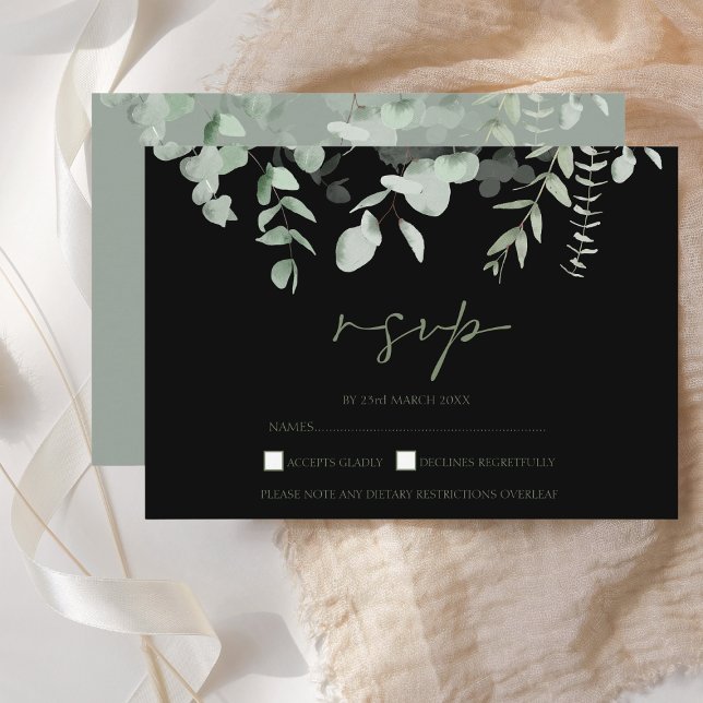 Boho Greenery Black Eucalyptus Bröllop OSA (Skapare uppladdad)