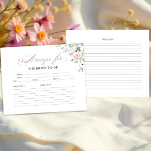 Boho Greenery Blommiga Bröllopsfest Receptkort