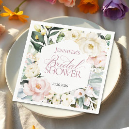 Boho Greenery Blommigt Ram Bröllop Pappersservett