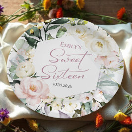 Boho Greenery Blommigt Ram Sweet 16