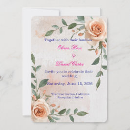 Boho Greenery bröllopsinbjudan Inbjudningar