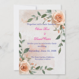 Boho Greenery Bröllopsinbjudan Inbjudningar