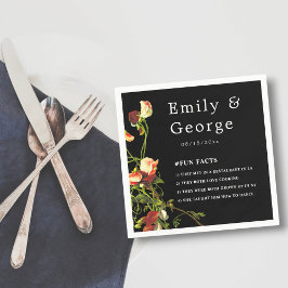 Boho Greenery Burgundy Ro Black Blommigt Bröllop Pappersservett