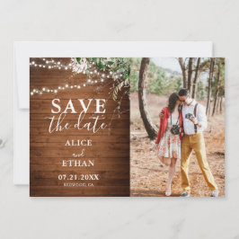 Boho Greenery Calligraphy Photo Save Date Spara Datumet