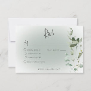 Boho Greenery delikat Modern Bröllop OSA Kort