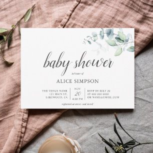 Boho Greenery Eucalyptus Baby Shower-inbjudan Inbjudningar