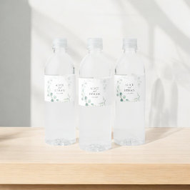 Boho Greenery Eucalyptus Bröllop Vattenflaskor Etikett