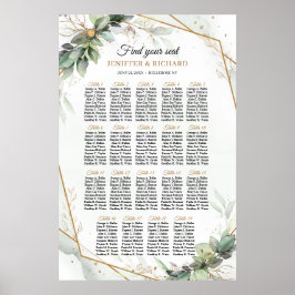 Boho greenery eucalyptus foliage guld ram bord poster