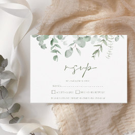 Boho Greenery Foliage Eucalyptus Bröllop OSA Kort