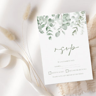 Boho Greenery Foliage Eucalyptus Bröllop OSA Kort