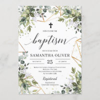 Boho Greenery foliage eucalyptus guld baptism