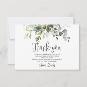 Boho greenery foliage eucalyptus möhippa tack kort