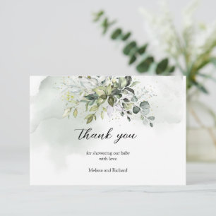 Boho greenery foliage guld brev Tack Tilläggskort
