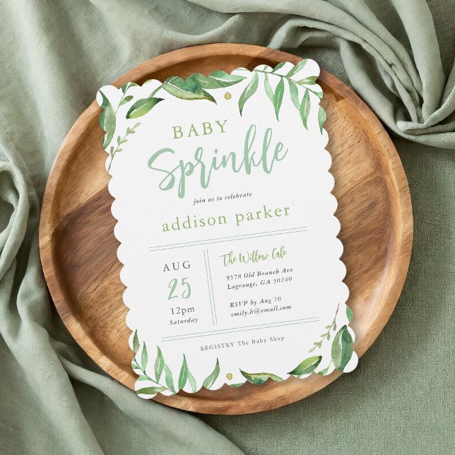 Boho Greenery Gender Neutral Baby Sprinkle Inbjudningar (Skapare uppladdad)