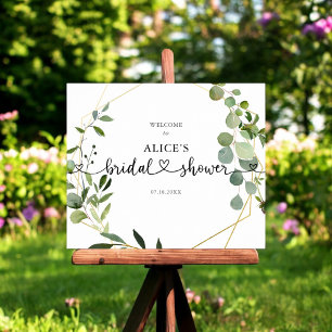 Boho Greenery Heart Möhippa Välkomstskylt Poster
