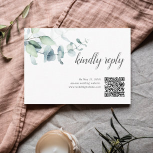 Boho Greenery Leaves Wedding Online RSVP Tilläggskort