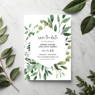 Boho Greenery Magnetic Save Date