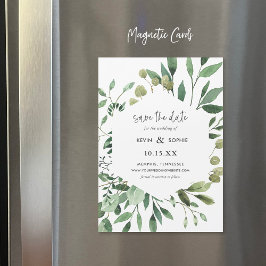 Boho Greenery Magnetic Save Date
