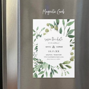 Boho Greenery Magnetic Save Date