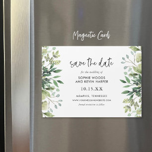 Boho Greenery Magnetic Save Date