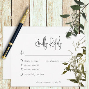 Boho Greenery Modern Blommigt Bröllop OSA Kort
