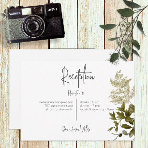 Boho Greenery Modern Blommigt Reception Bröllop Tilläggskort