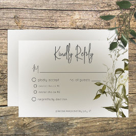 Boho Greenery Modern Response Card OSA Kort