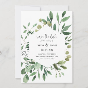Boho Greenery Modern Spara datumkort Datumet