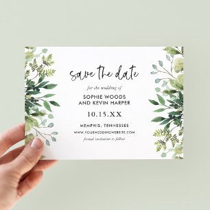 Boho Greenery Modern Spara datumkort Datumet