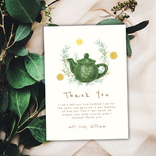Boho Greenery Orange Par-Tea Baby Shower Tack Kort