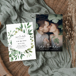 Boho Greenery Photo Save Date Spara Datumet