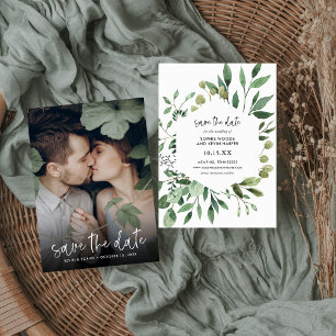Boho Greenery Photo Save Date Spara Datumet