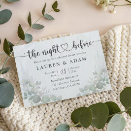 Boho Greenery Rehearsal Dinner  Wedding Invitation Inbjudningar