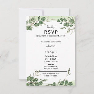 Boho Greenery RSVP-kort inbjudan