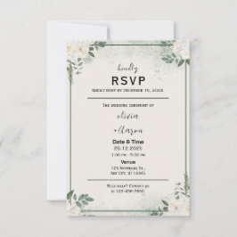 Boho Greenery RSVP-kort inbjudan