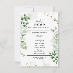 Boho Greenery RSVP-kort inbjudan