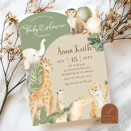 Boho Greenery Safari Baby Shower Inbjudan
