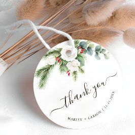 Boho Greenery Script Evergreen Bröllop Gåvor Etiketter