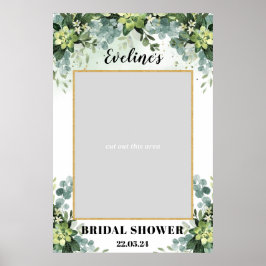 Boho greenery Succuly möhippa fotoprop Poster