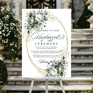 Boho Greenery Unplugged Ceremoni Affisch Guld