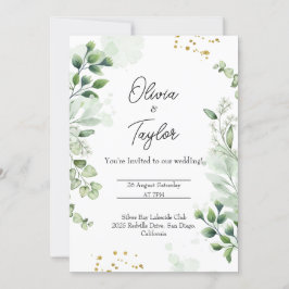 Boho Greenery Wandebröllopsinbjudan Inbjudningar