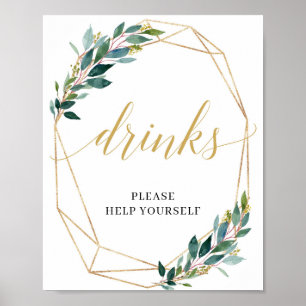 boho grenery eucalyptus lövs tecken rustik grönt poster