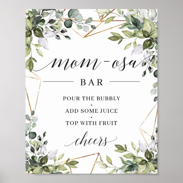 Boho grey foliage eucalyptus mamma-osa pub-tecken poster (Framsidan)