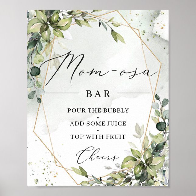 Boho grey mamma-osa pub-tecken guld poster (Framsidan)