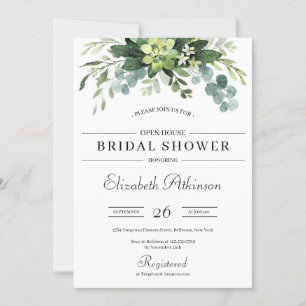 Boho grey succuly blommigt eucalyptus möhippa i inbjudningar